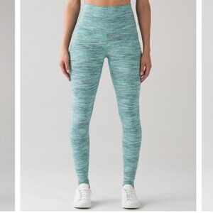 Lululemon Wunder Under Pant Tight Tall - Space Dye Camo Alberta Lake Teal - Sz 6